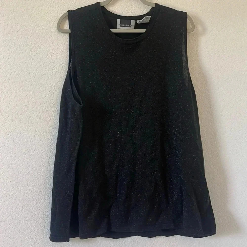 Maggie Barnes | Knit Tank | Sz 2X | Black with Shimmer
